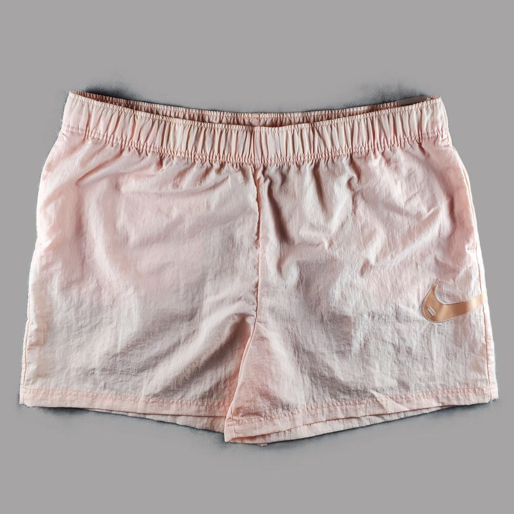 Nike Loose Fit High Rise Swoosh‎ Woven Easy Shorts Pink Pockets Womens XXL New